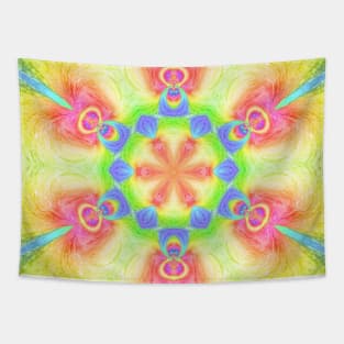 Gods from another dimension - mandala (yellow version) Tapestry