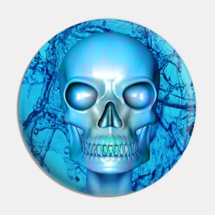 Metal Skull in Water Pin