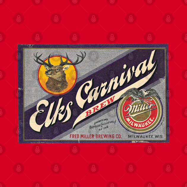 Elks Carnival Vintage Beer Label by Alema Art