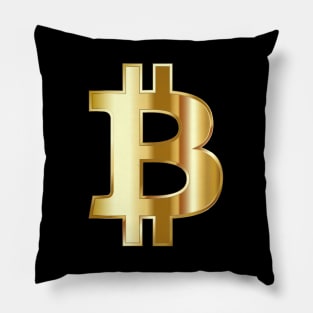 Bitcoin symbol BTC trending digital gold aesthetic design Pillow