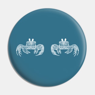 Ghost Crabs in Love - cute and fun animal design - on blue Pin