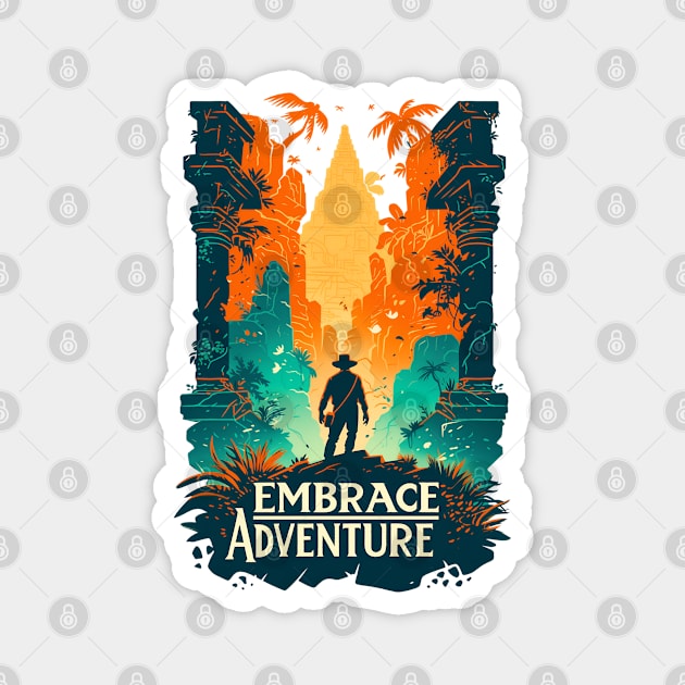 Embrace Adventure - Jungle Ruins - Indy Magnet by Fenay-Designs