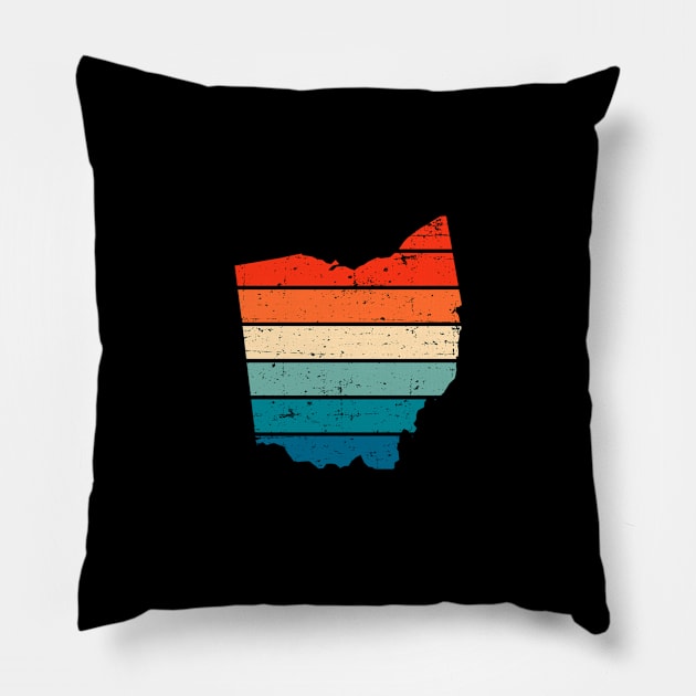 Ohio Retro Pillow by Printnation