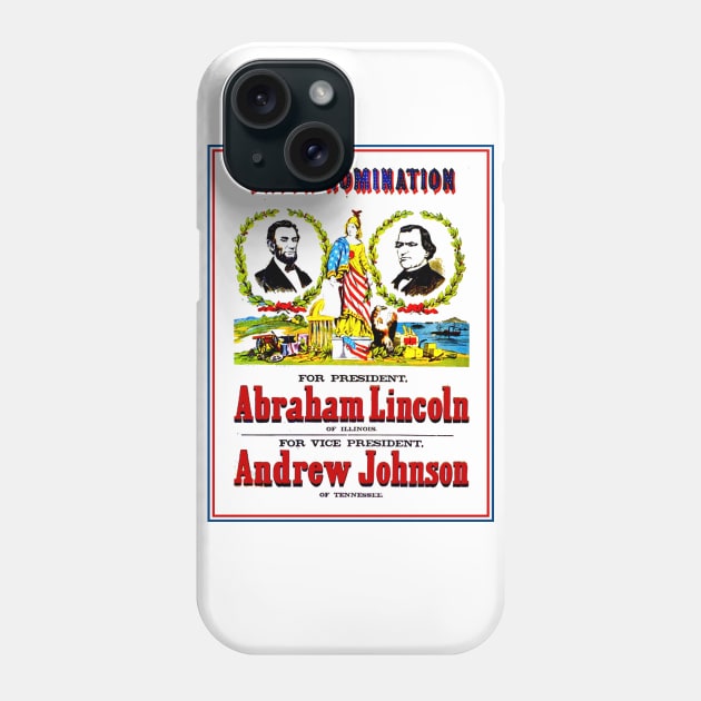 Lincoln Vintage Restored Presidential Election Poster Phone Case by posterbobs