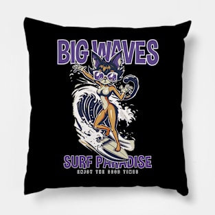 Cat Surfing 7607 Pillow