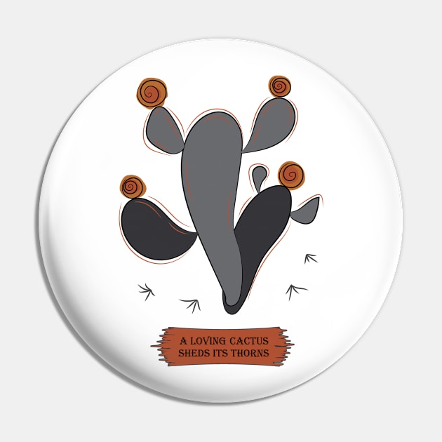 Graphite bald cactus Pin by Gerchek