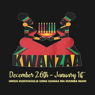 Happy Kwanzaa Kinara Candles African American Christmas T-Shirt