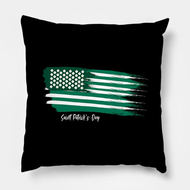 American Flag Saint Patrick's Day Pillow by smartrocket