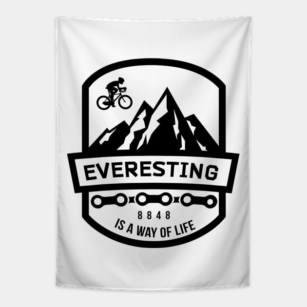 Everesting is a way of life / for cycling lovers / 8848 Tapestry by Naumovski