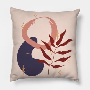 Abstract shapes stars tropical leaves digital design Pillow