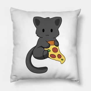 Black Cat with Pizza Pillow