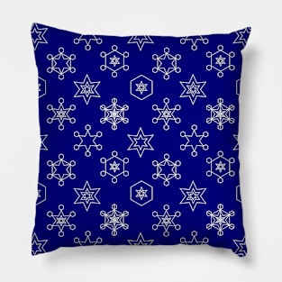 Assorted Snowflakes on Blue Repeat Pillow