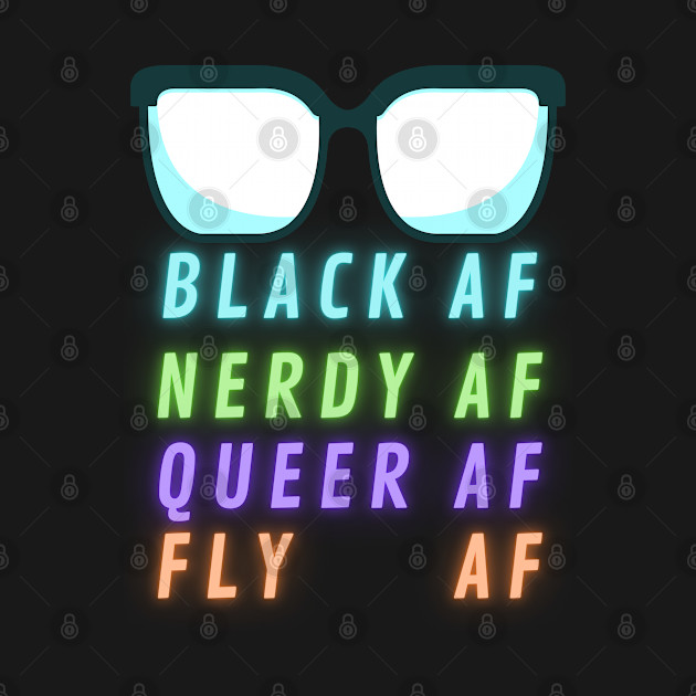 Disover Black Nerdy Queer and Fly AF Neon - Black And Queer - T-Shirt