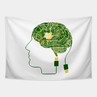 Electronic Circuit, Advanced Technology AI Human Brain Tapestry