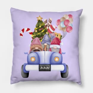 Christmas Gnomes Truck. Pillow