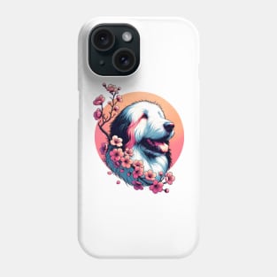 Old English Sheepdog Spring Cherry Blossoms Joy Phone Case