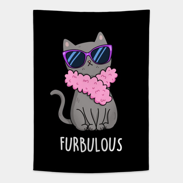 Furbulous Cute Cat Pun Tapestry by punnybone