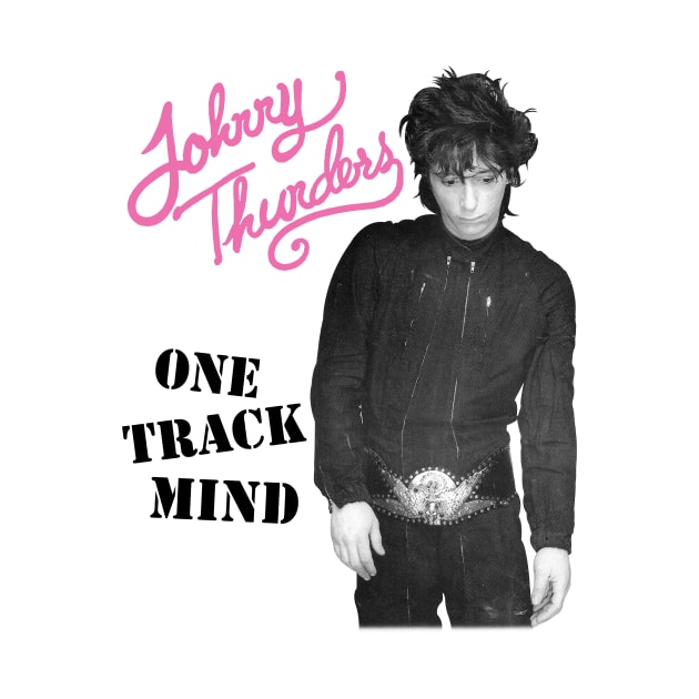 Johnny Thunders- One Track Mind on a white ringspun by Hoang Bich