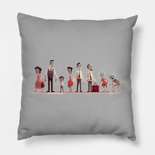 Spooky Halloween Zombie Family Pillow