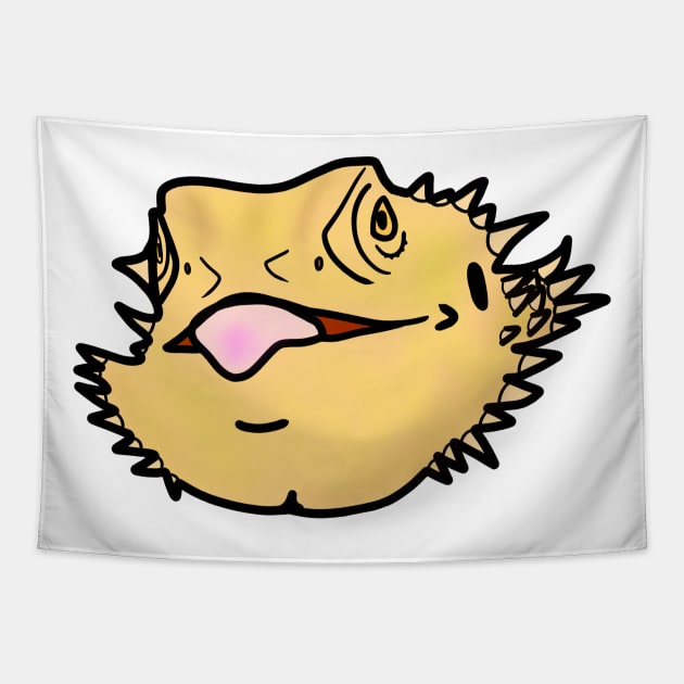 Bearded dragon tongue sticking out mlem Tapestry by lilgothgf