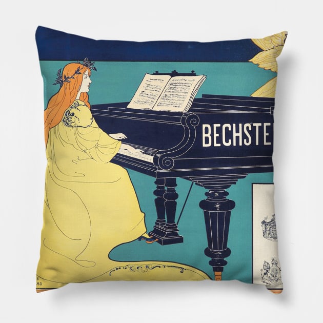 Bechstein pianos advertisement, 1896 Pillow by WAITE-SMITH VINTAGE ART