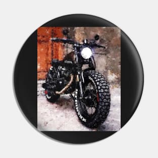 Scrambler Motorcycle, Oil Painting, Bike Drawing, Motorbike Painting, Motorcycle Drawing Pin