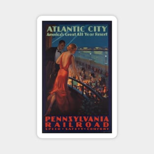 Atlantic City Pennsylvania Railroad Vintage Travel Poster Magnet