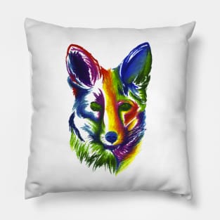 Multicolored Fox Pillow