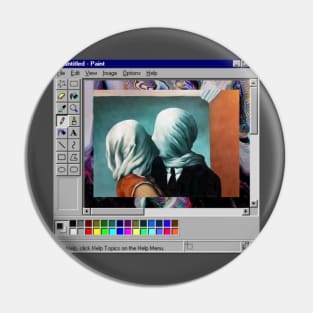 Rene Magritte Vaporwave Microsoft paint Pin