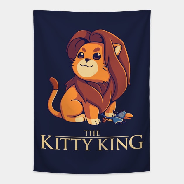 The Kitty King - Dark Ver Tapestry by Geekydog