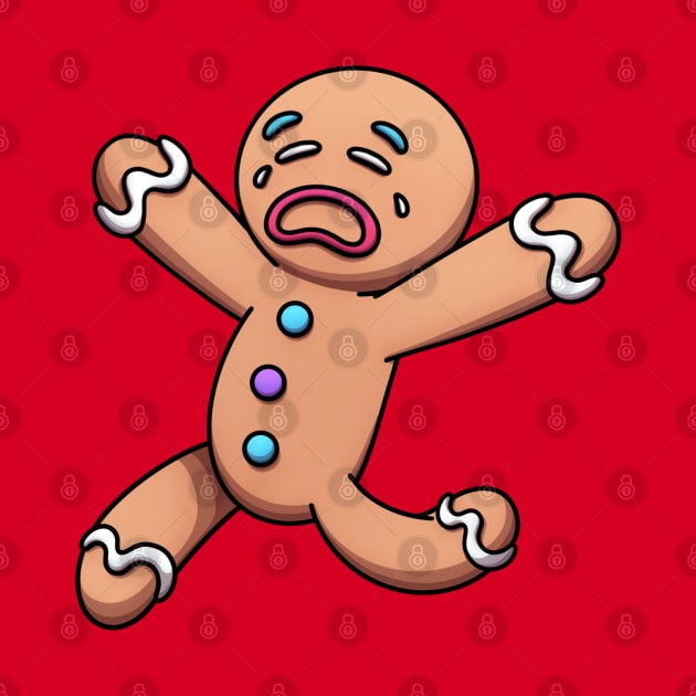 Crying Scared Running Gingerbread Man Cartoon by TheMaskedTooner