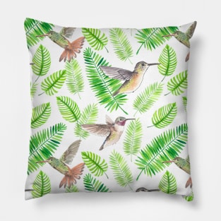 Hummingbirds and tropical leaves Pillow