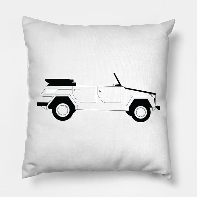 Safari Black Outline Pillow by kindacoolbutnotreally