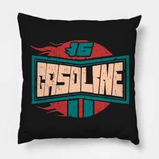 Vintage gasoline gas sign retro distressed Pillow