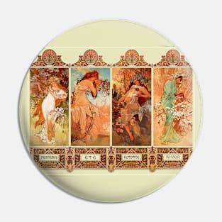 Alphonse Mucha Four Seasons Art Nouveau Pin