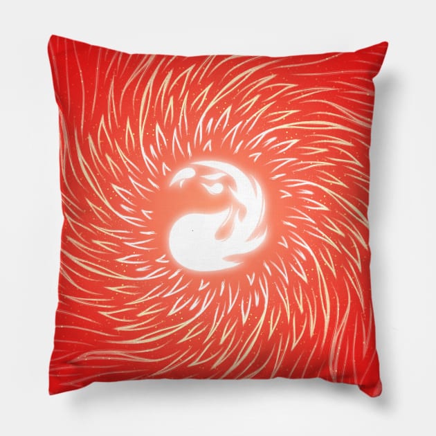 Minimalist Mana Flame Pillow by njonestees