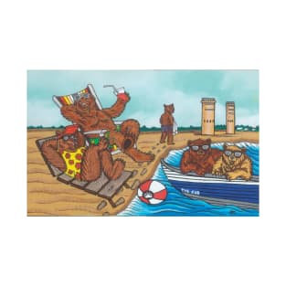Bears Lounging at the Beach T-Shirt