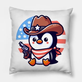 A Whimsical Tribute to American Culture in Cartoon Style Pillow