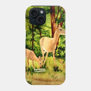 Doe and Fawn (deer) Watercolor Phone Case