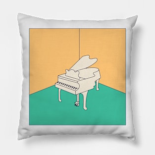 Room corners with piano. Pillow