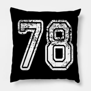 Number 78 Grungy in white Pillow