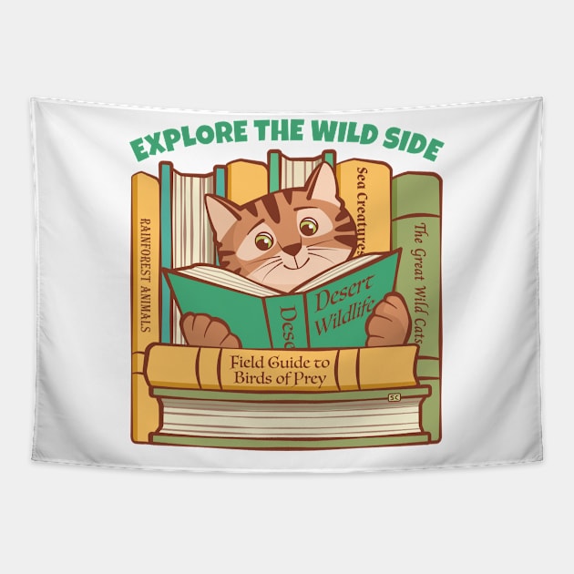 Explore the Wild Side with Books Tapestry by Sue Cervenka