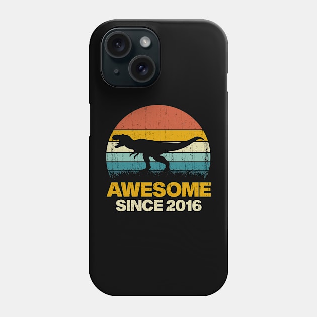 Awesome Since 2016 7th Birthday Dinosaur Year Old Phone Case by octopath traveler floating island