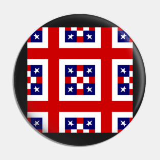 White Stars Blue Squares Red White Stripes Pin