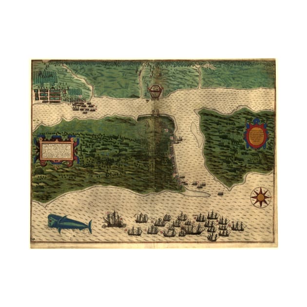 Vintage Map of St. Augustine Florida (1589) by Bravuramedia