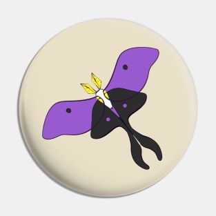 Nonbinary Pride Moth Pin