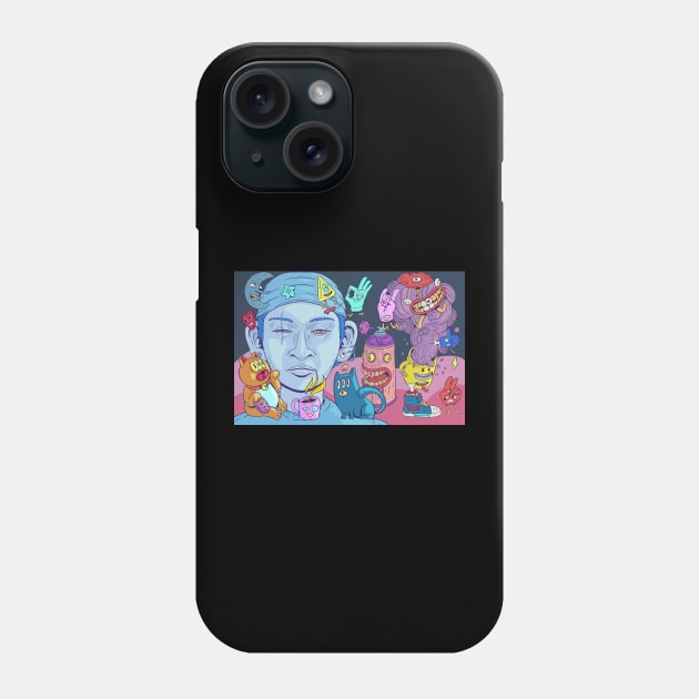 Colorful creepy creatures Phone Case by Mako Design 