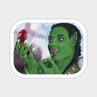 Woman Orc Applying Warpaint Magnet