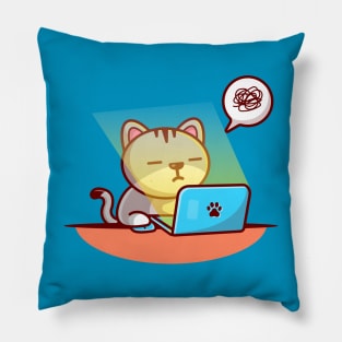 Cute Cat Sleeping On Laptop Pillow