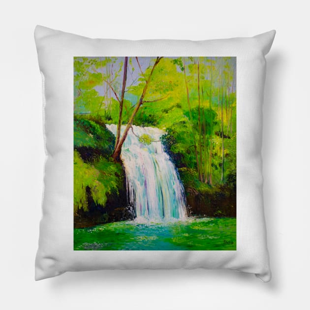 Mystical waterfall Pillow by NataliaShchip